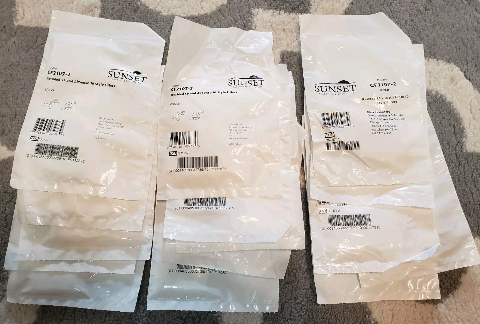 15 packs of 2 SUNSET filters for RESMED S9 & AIRSENSE 10 #CF2107-2