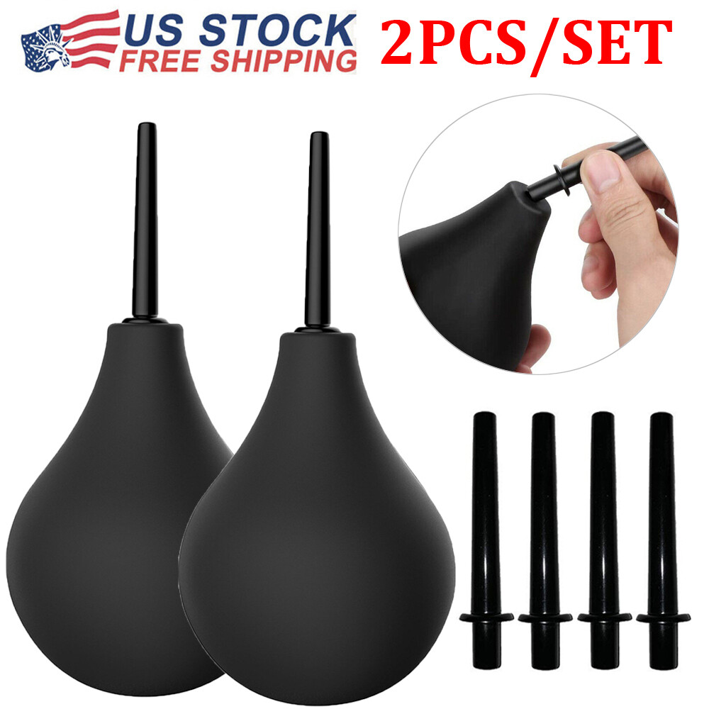 2Pack Silicone Enema Bulb Kit for Men and Women, Anal/Vaginal Douche Enema Clean