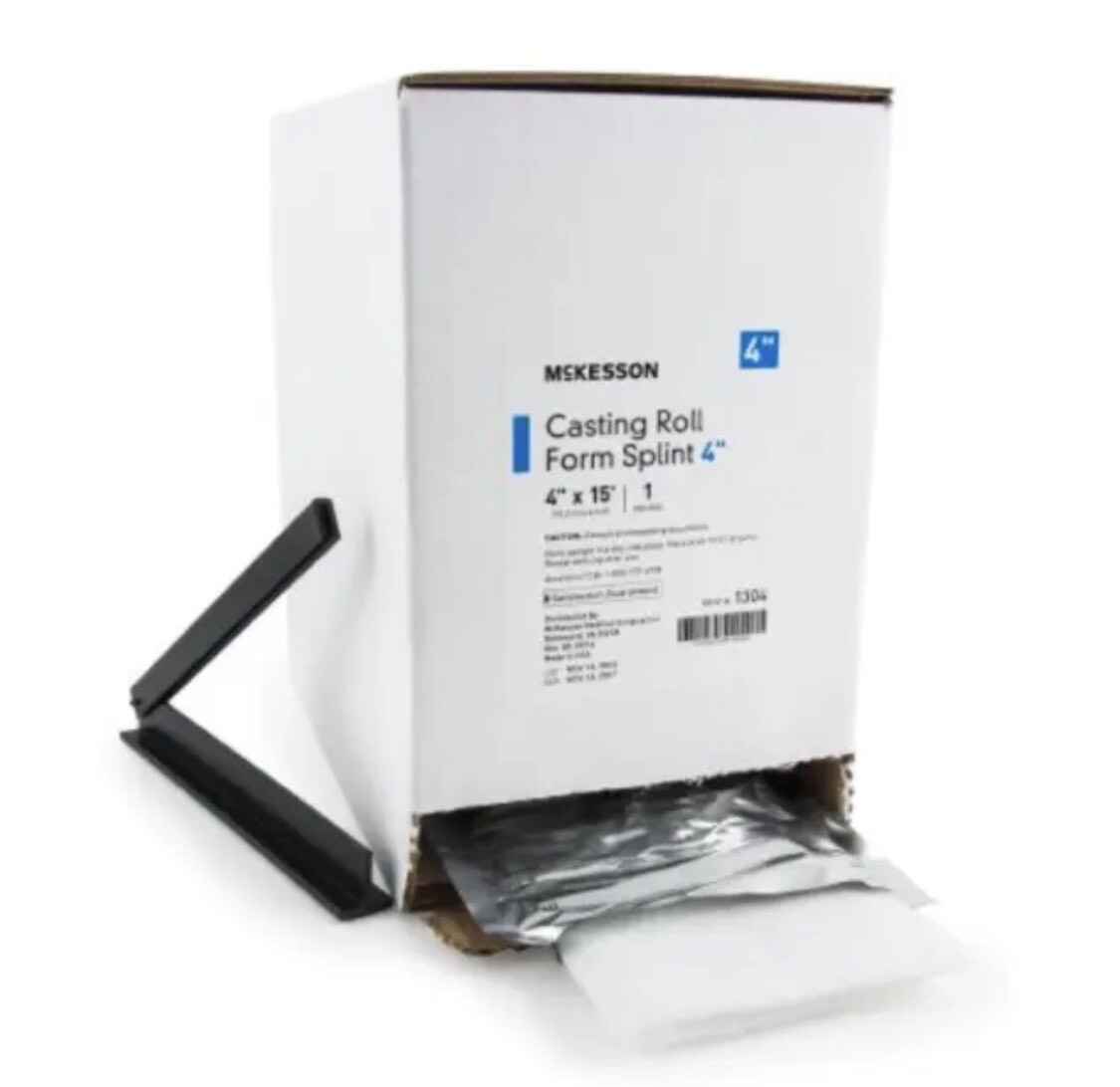 Casting Roll Form Splints McKesson 4 Inch X 15 Foot Fiberglass White 1304 NEW