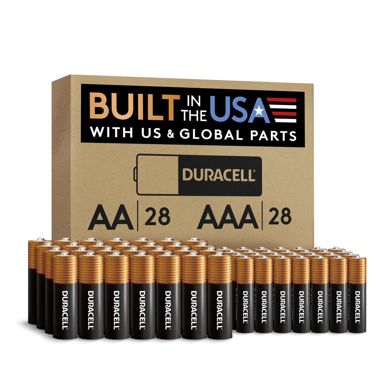 Duracell Coppertop AA AAA Batteries 56 Count 28 Double Triple Re-closable Quick