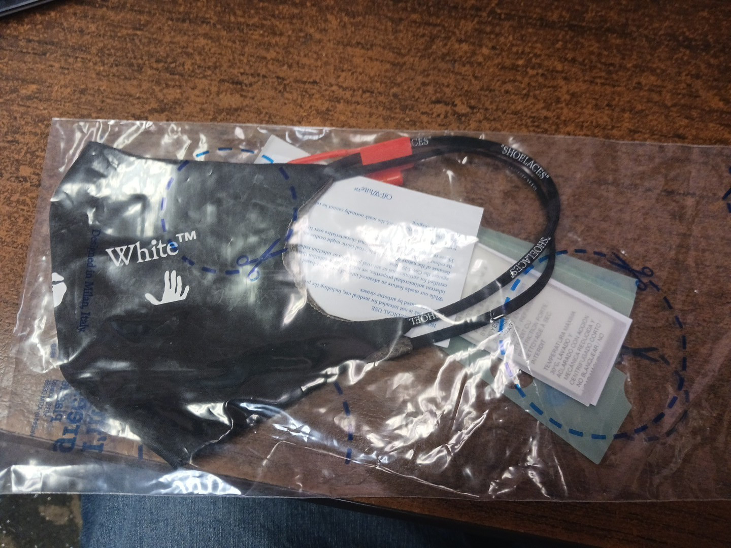 Authentic Off-White Brand Facemask, New With Tags, Black With White Decals