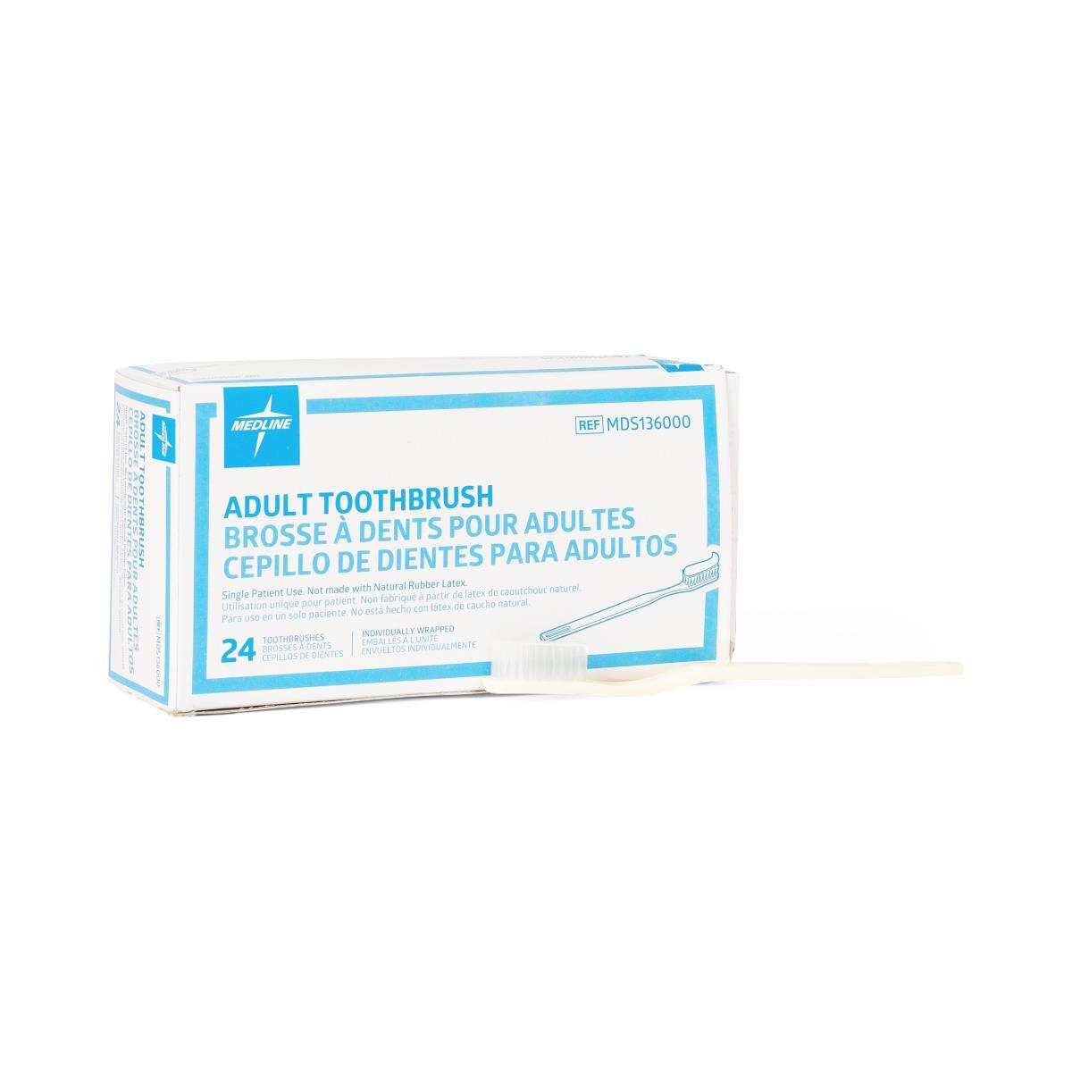 Adult Toothbrush White Individually Wrapped, 144 Each