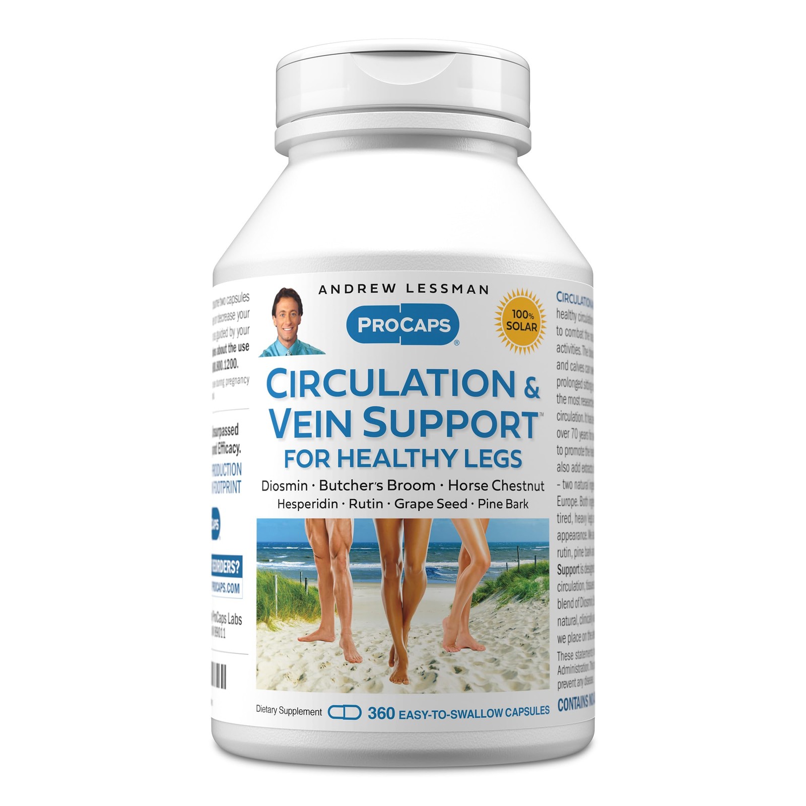 Circulation Vein Support Healthy Legs 360 Capsules Green Model 103243 ANDREW