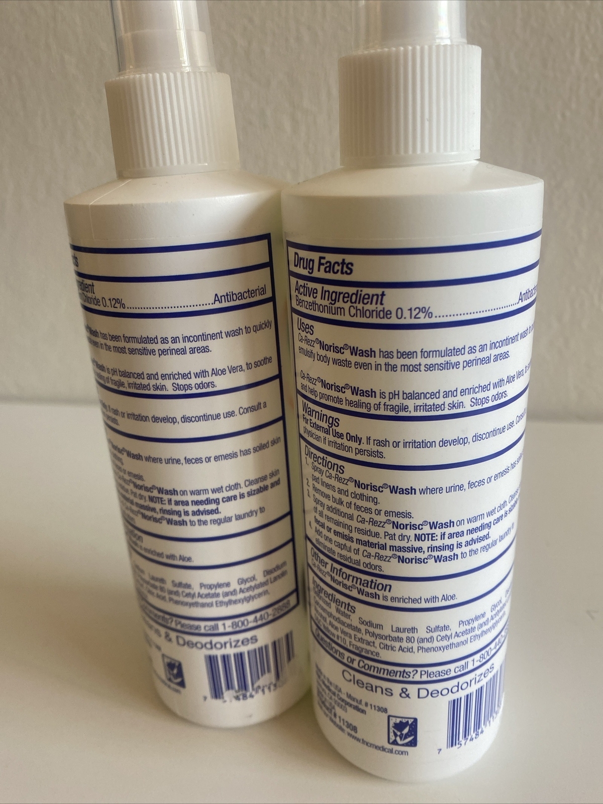 2 Ca Rezz No Rinse Gentle Incontinent Wash Antibacterial Spray 8oz EXP 12/2025