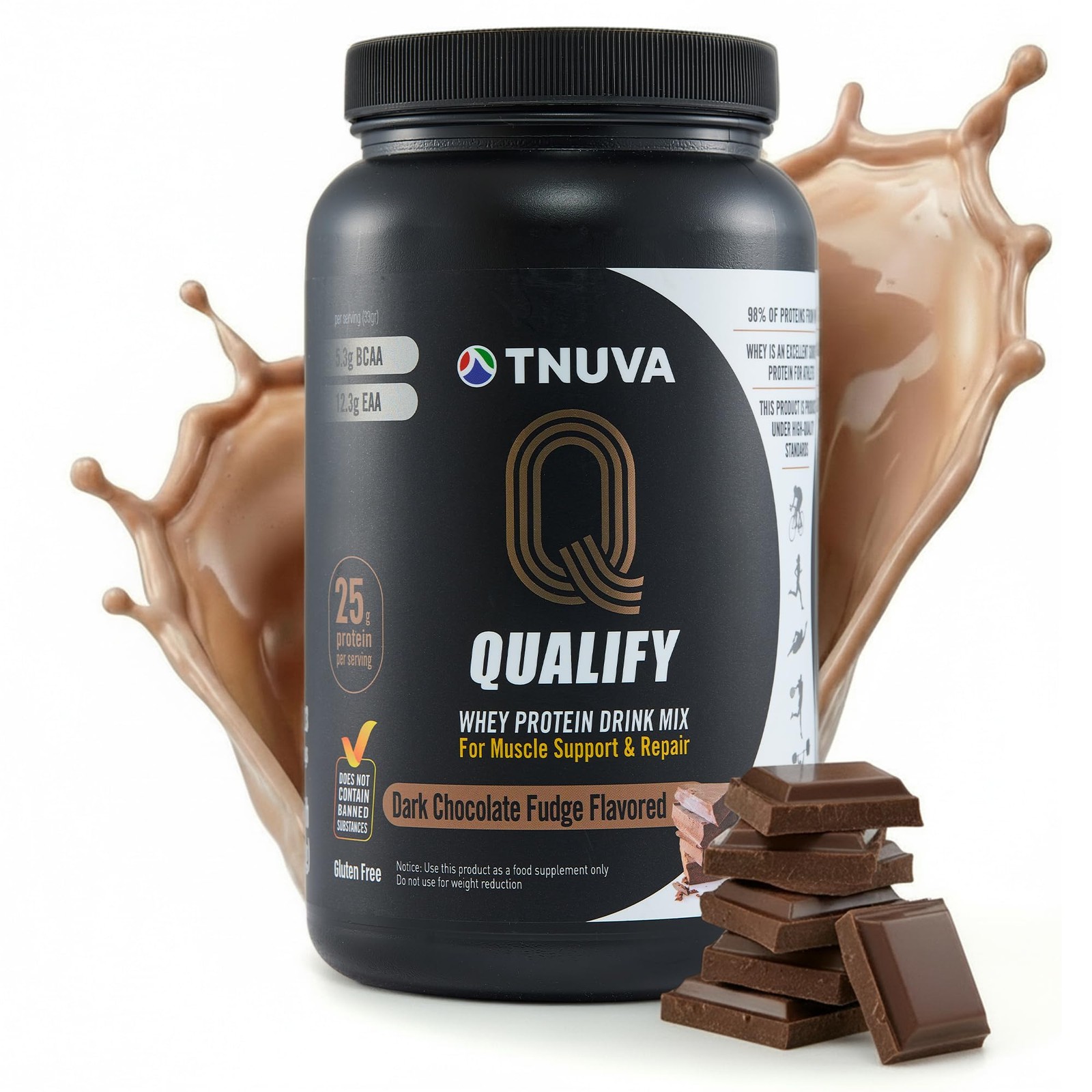 Whey Protein Powder Dark Chocolate 25g 1.65lb 23 Servings Gluten Shake Post