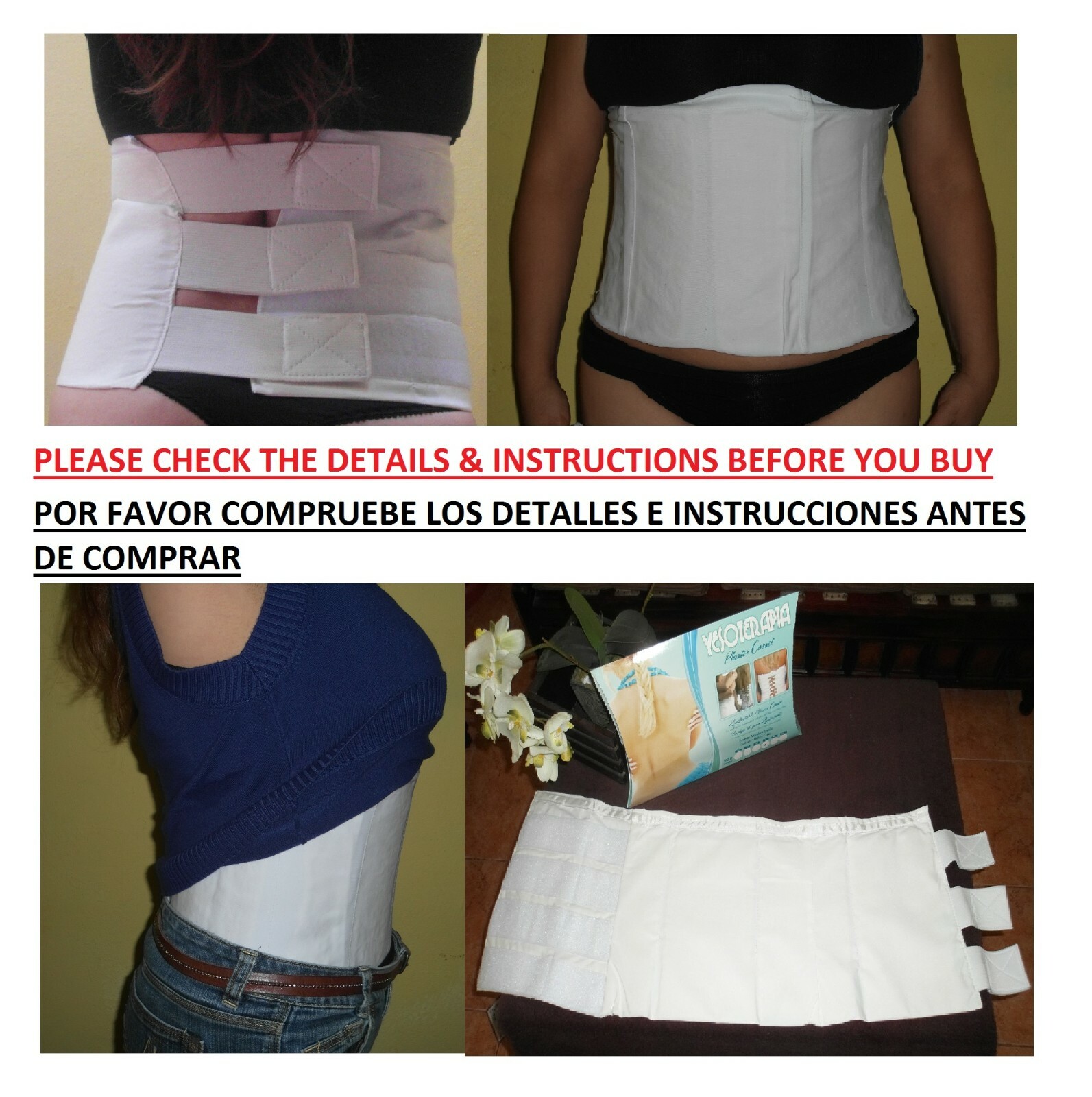 1 Faja de yeso Reductora Plaster Corset Yesoterapia 100% Mejorada (LARGE = 35″)