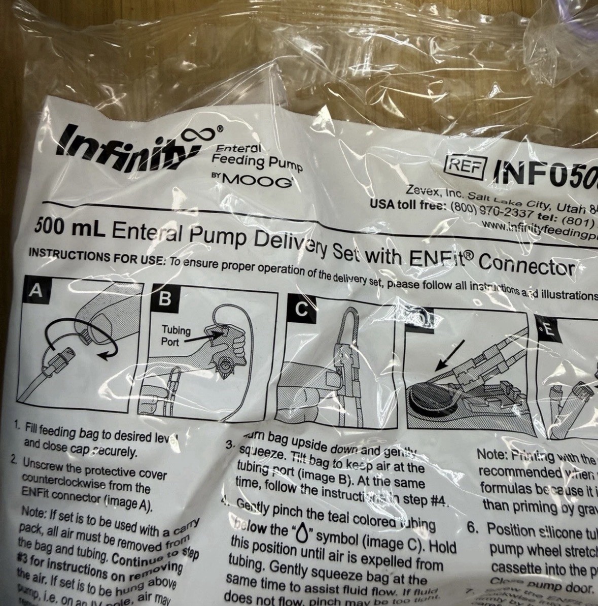 Infinity INF0500-E 500ml Enteral Pump Delivery Set with ENFit Connector QTY 16