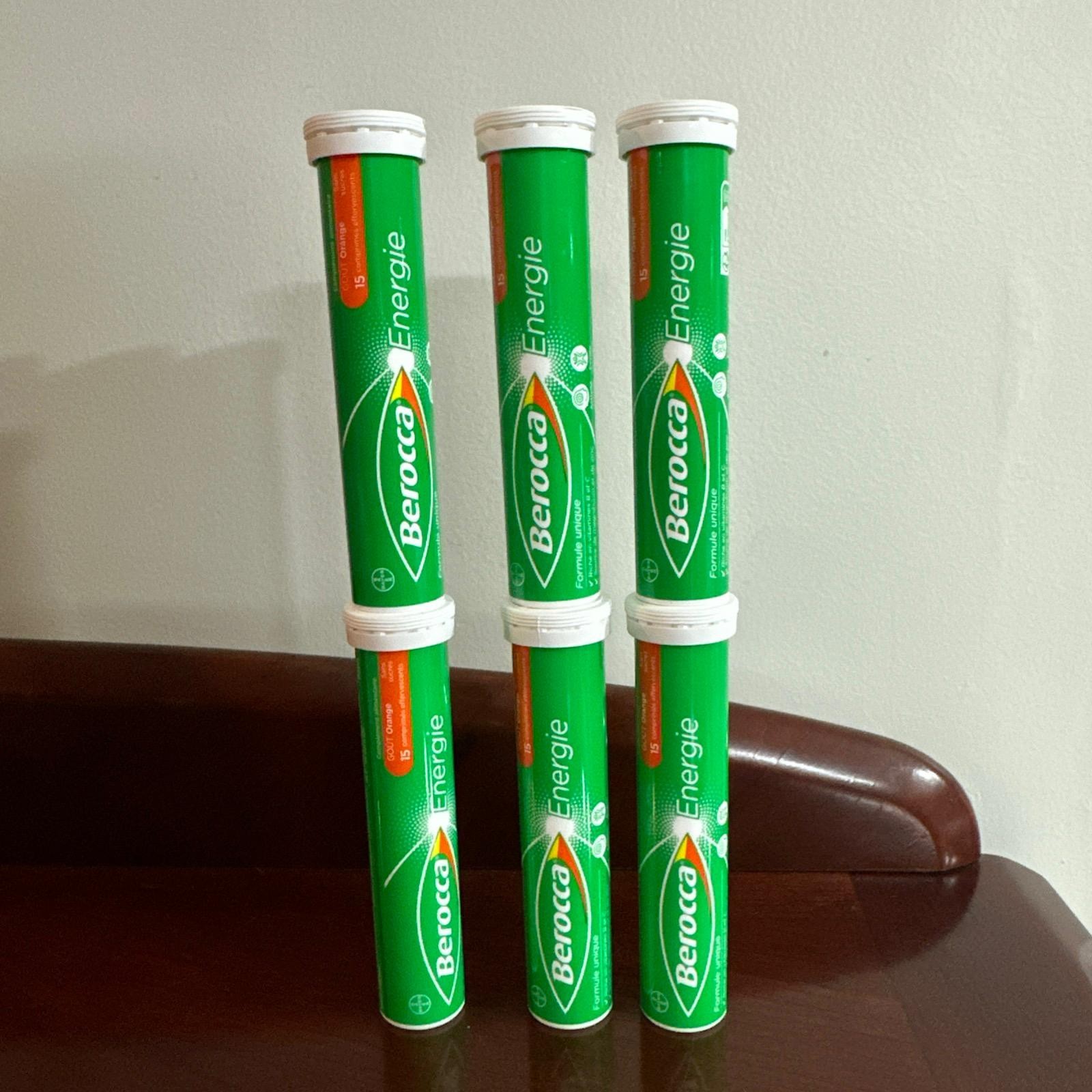 BEROCCA Energie x 6 15 effervescent caps Orange flavor BAYER Made in FRANCE