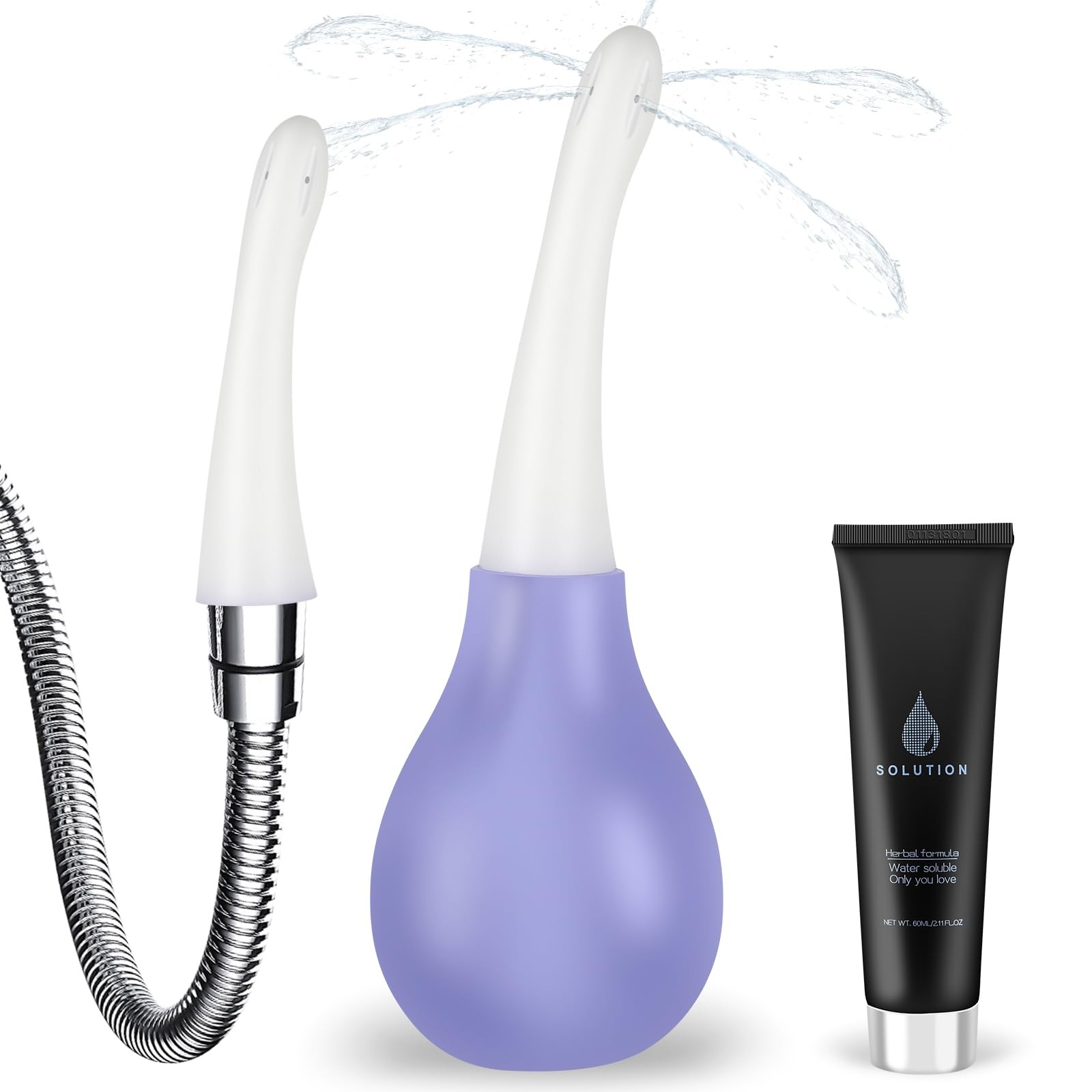Enema Bulb Kit With Lube Anti Backflow Anal Douche Cleanser For Men Women