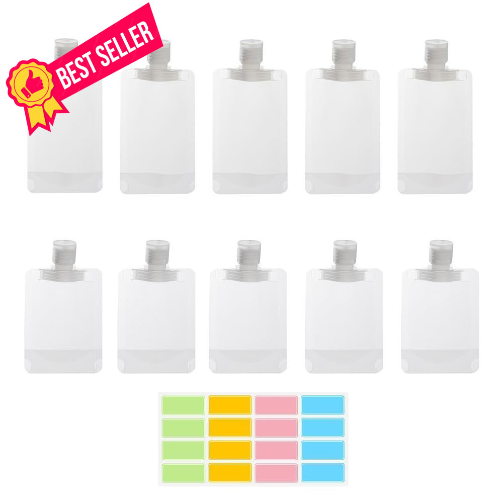 NaYiissi 10pcs Travel Pouches for Toiletries, Leak Proof Fluid White