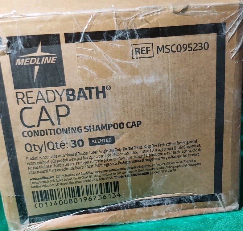 Lot Of 30 Medline ReadyBath Cap Conditioning Shampoo Cap Scented Single Use