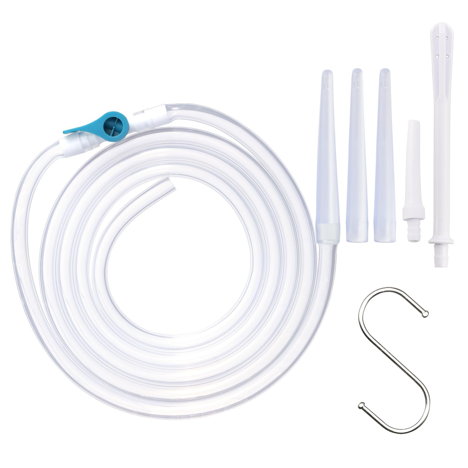 Enema Tube 6.6FT Silicone Enema Hose with 5 Reusable Nozzle Tips – Flexible L…