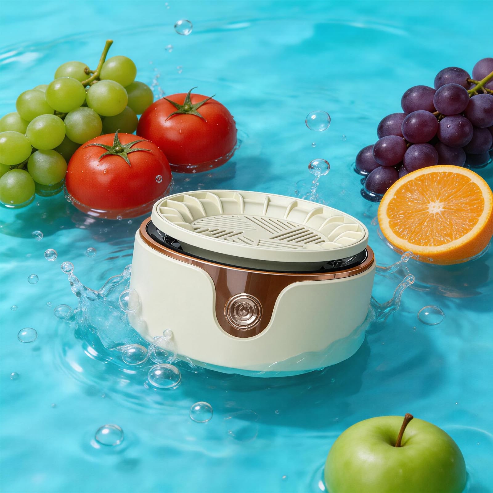 Fruit Vegetable Washing Machine Wireless Charging Waterproof Khaki Voltiefy