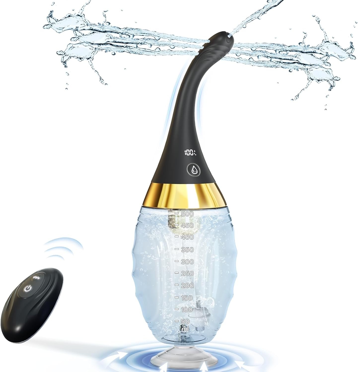 Remote Control Anal Douche Enema Kit with 7 Spray Holes for Deep Clean