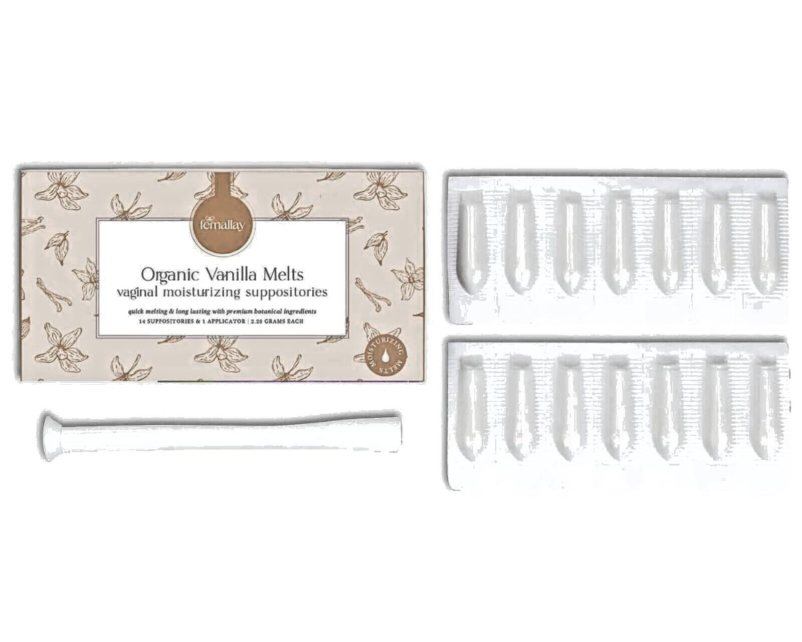 Organic Intimacy Suppository Melts for Moisture & Lubrication – Vanilla