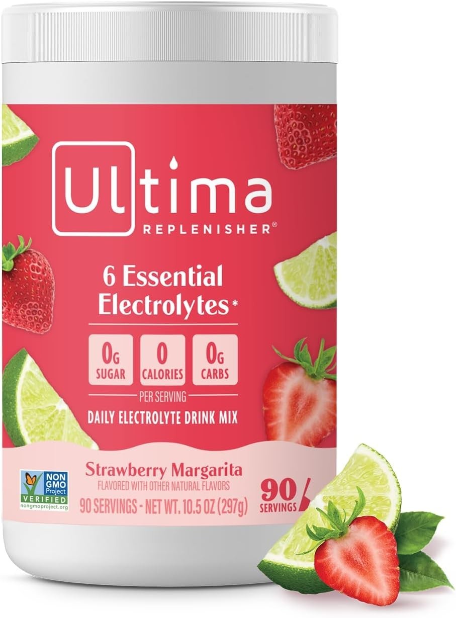 Ultima Replenisher Daily Electrolyte Powder Drink Mix 90-Serving Strawberry