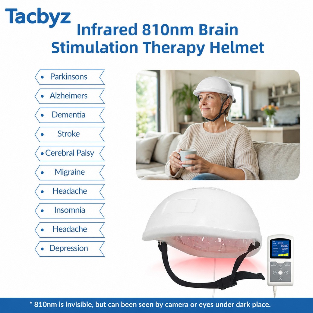 Photobiomodulation NIR Light Brain Therapy Helmet 810nm for Migraine Depression