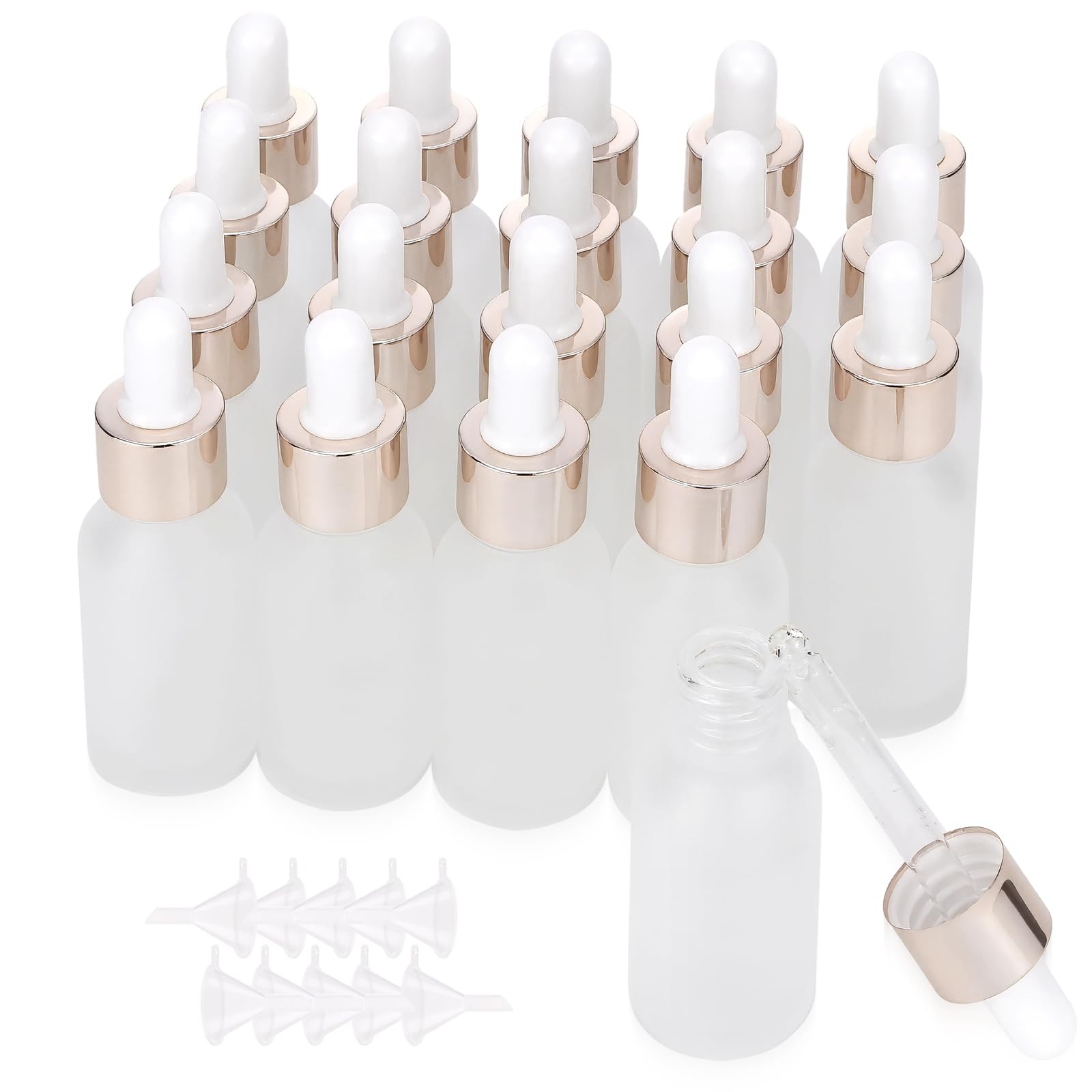 JIUWU 20-Pack 1/2 oz Glass Dropper Bottle, 15ml Tincture Bottles with Dropper…
