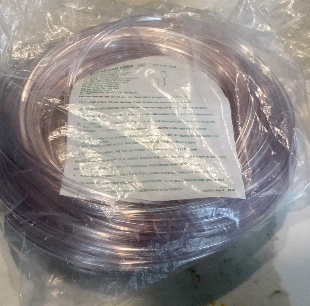 Oxygen Tubing – Clear Plastic With 2 Standard Connect – 50 Foot