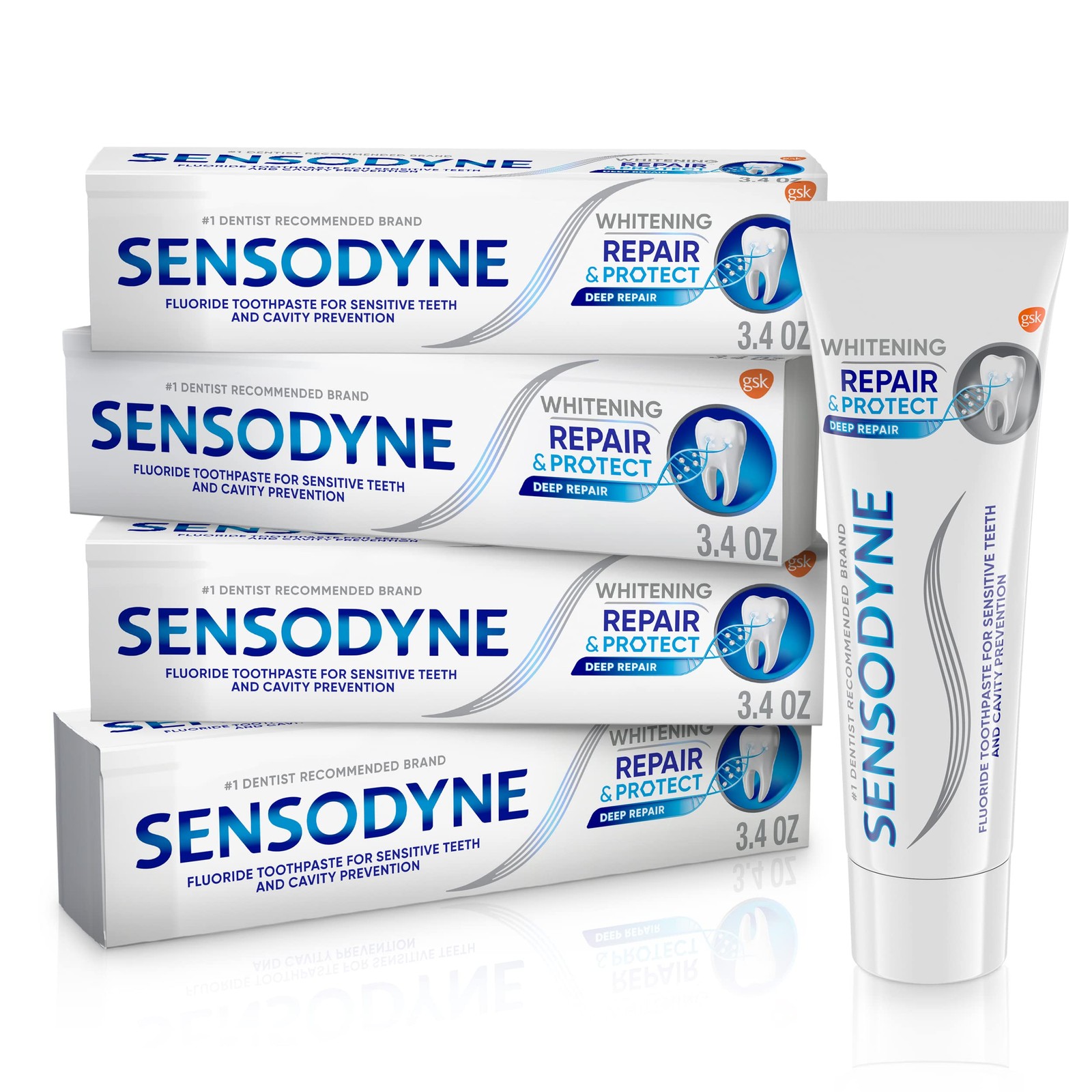 Toothpaste Sensodyne Repair Protect Whitening 3.4oz Pack Sensitive Teeth Cavity