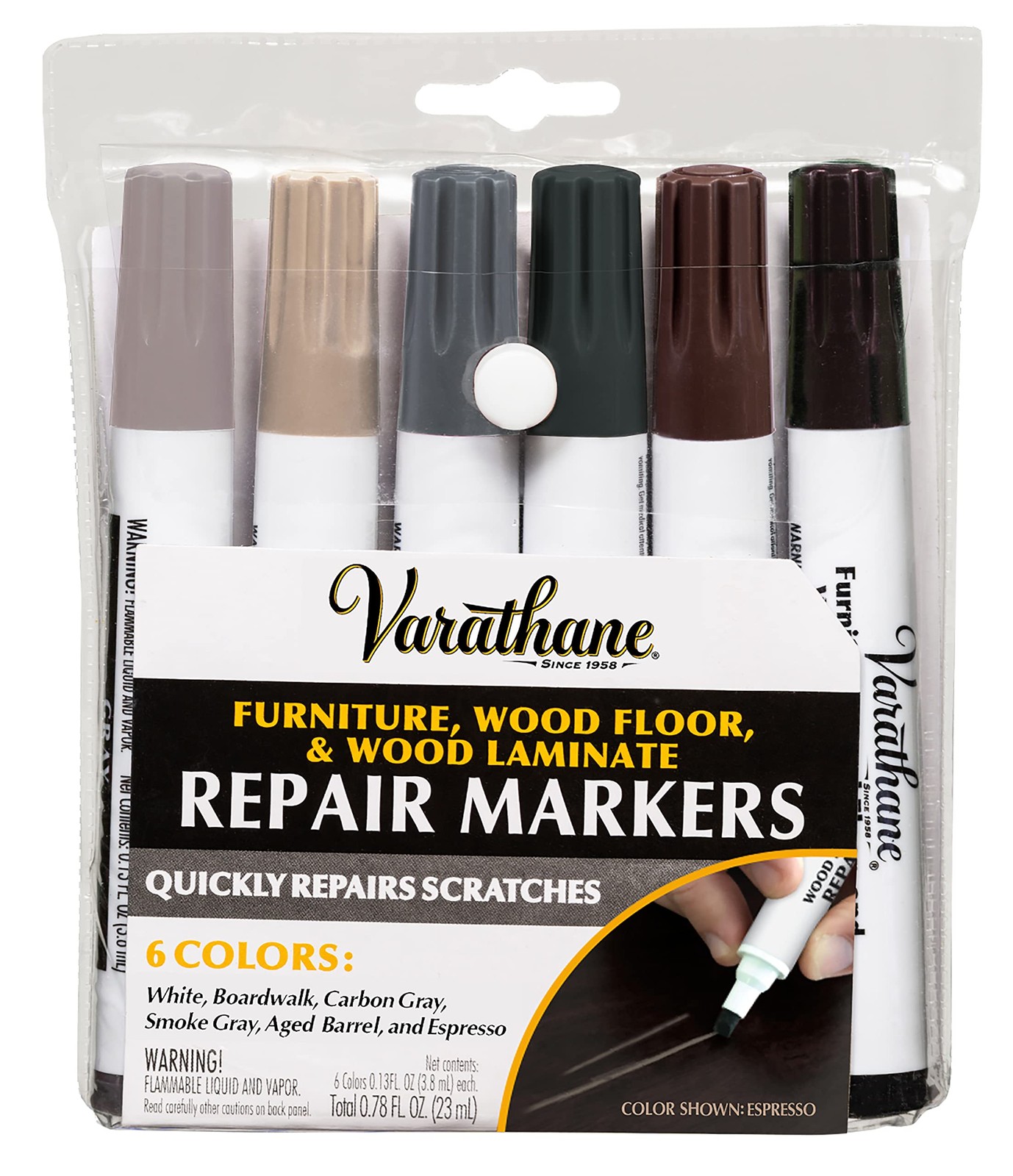 Wood Stain Repair Marker Kit Assorted Cool Tone Model 374189 Varathane
