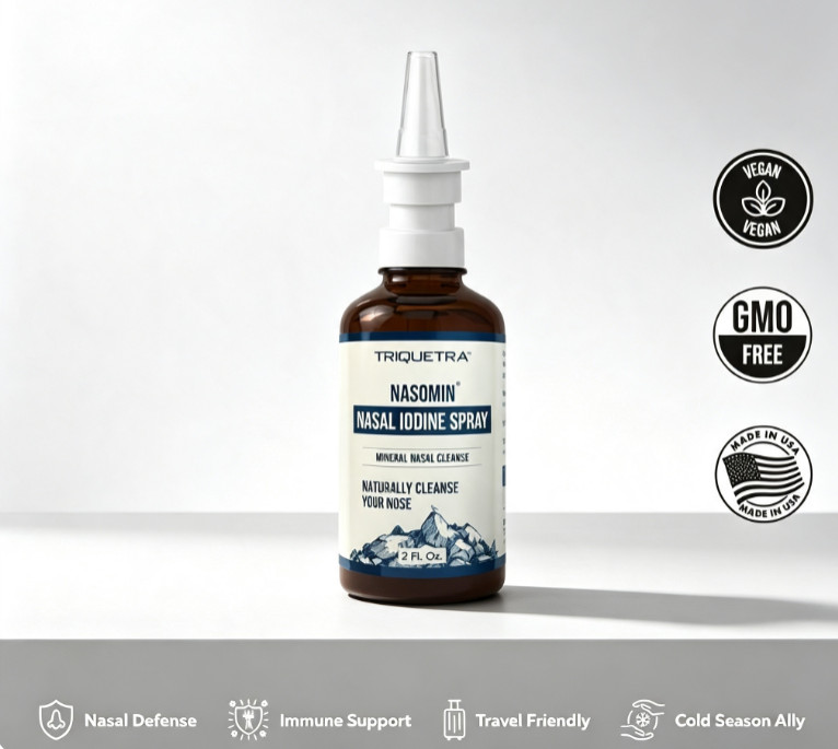 TRIQUETRA Nasomin Nasal Iodine Spray, Mineral Nasal Cleanse & Immune Support,2oz