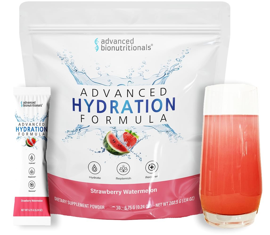 Electrolyte Drink Mix Powder Strawberry Watermelon 30 Stick Packs Advanced