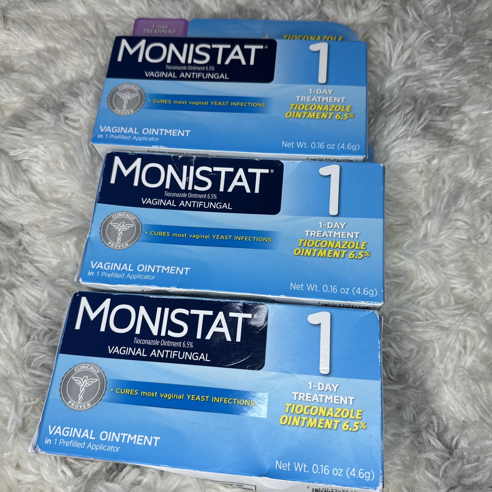 3-Pack Monistat 1 Day Yeast Infection Treatment Vaginal Antifungal Exp 08/2026