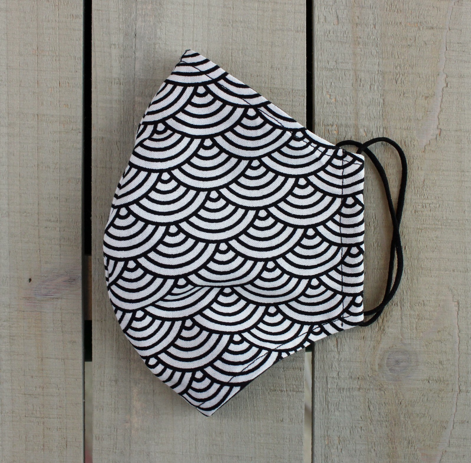 Black and White Design pattern 100% Cotton Face Mask. Hand sewn mask made in USA