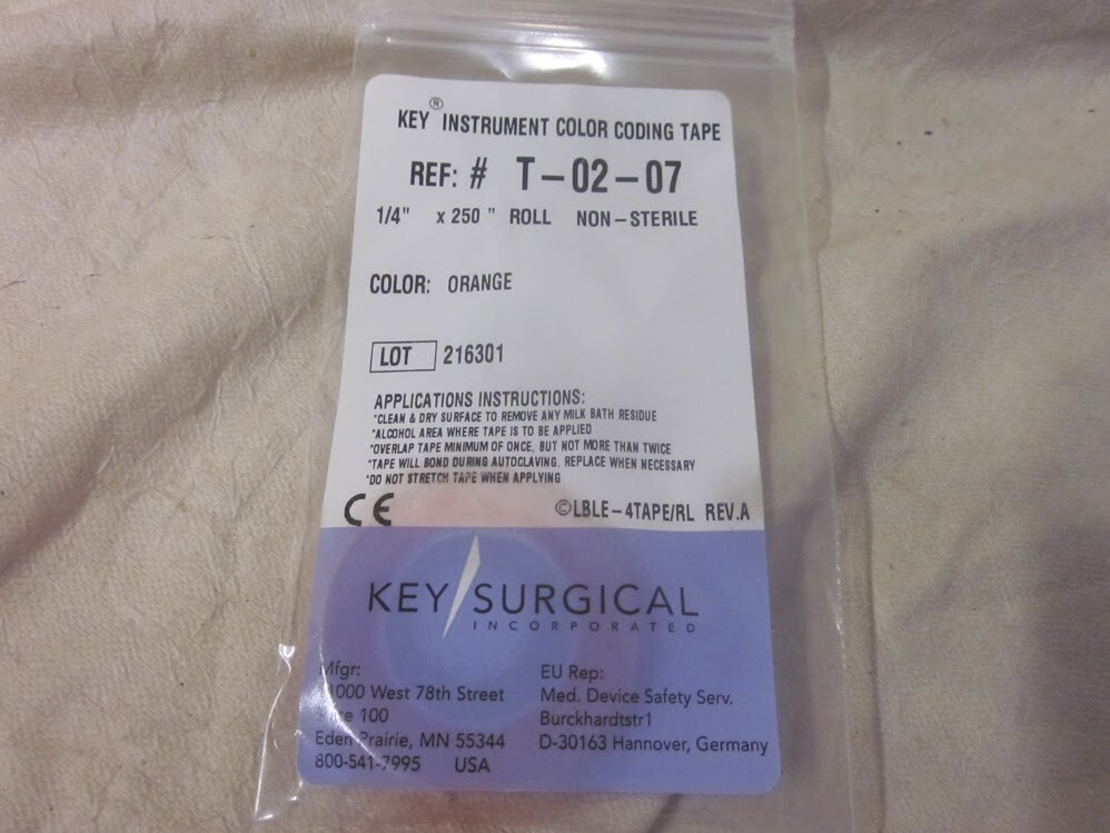 Key Surgical 1/4″ x 250″ Orange Key Instrument Color Coding Tape T-02-07 216301