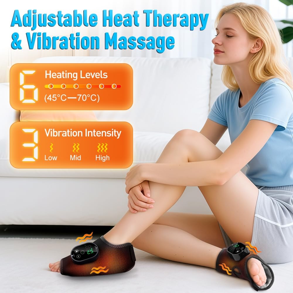 Cordless Foot Massager 2 Pack Neuropathy Heating Pad 6 Heat BETOLEAN