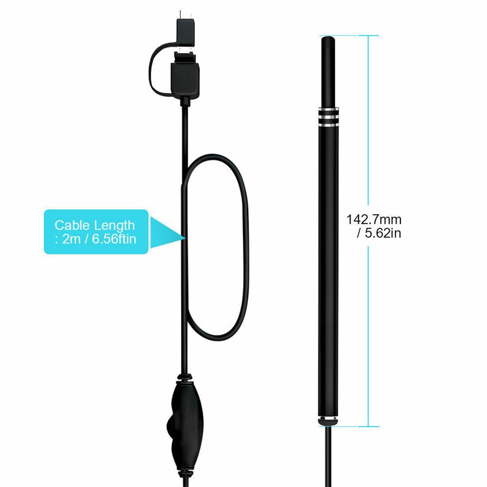 LED Ear Cleaning Endoscope USB 5.5mm Visual Earpick HD Pen Camera Spoon Otoscope
