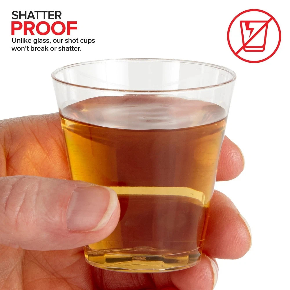 Shot Glasses 1.5 oz Clear Plastic Disposable 2000 Pack Stock Your Home Cups