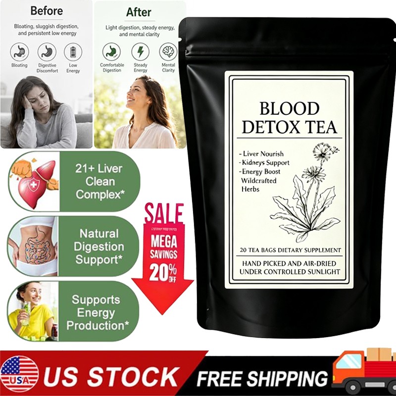 20 Bags Jamaican Healing Garden Blood Detox Tea, Chef Tijani Blood Detox Tea