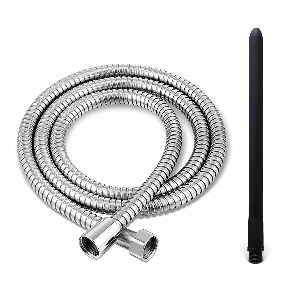 Silicone Shower Enema Kit 13 inch Interchangeable Nozzle & 5 Ft Hose Anal Douche