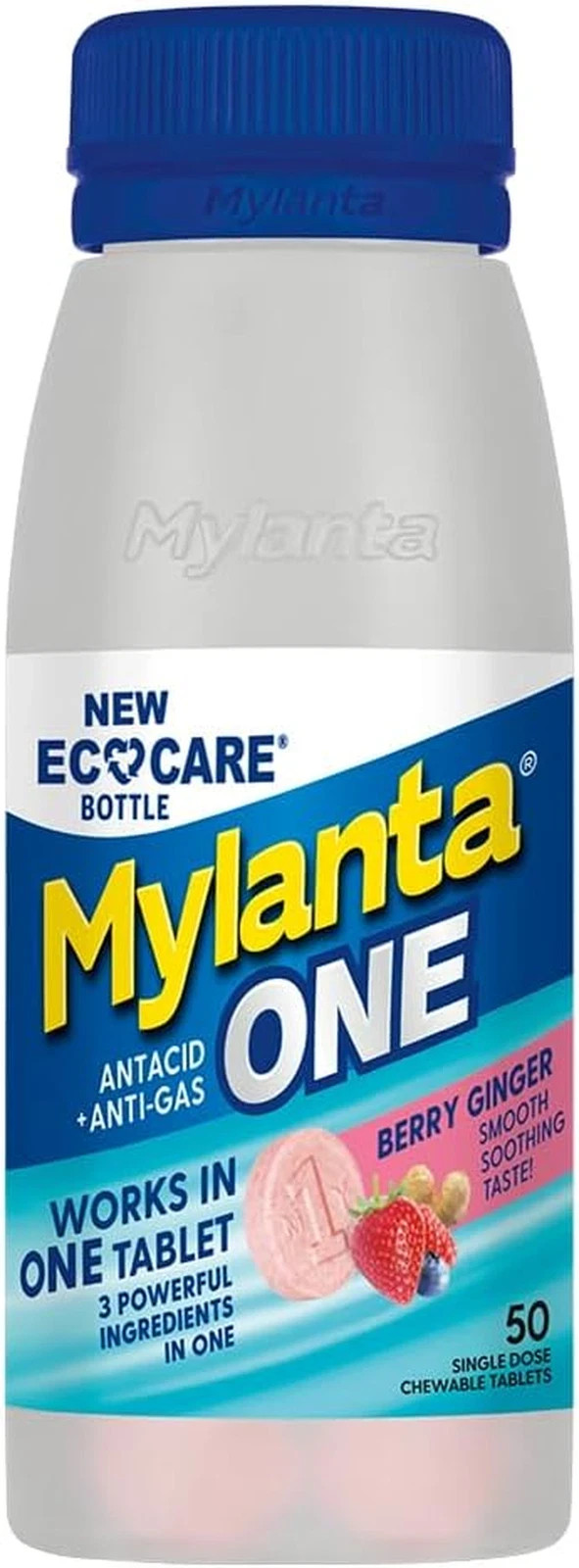 Mylanta One, Berry Ginger Flavor, 50 Count, Ecocare PCR