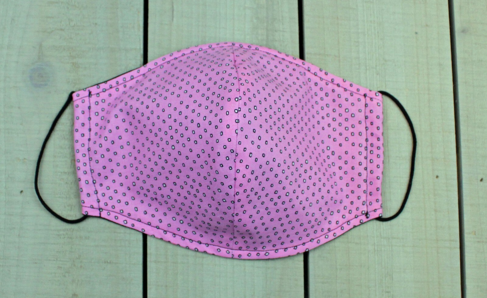 Pink with White dots 100% Cotton Face Mask.. Hand sewn mask made in USA.