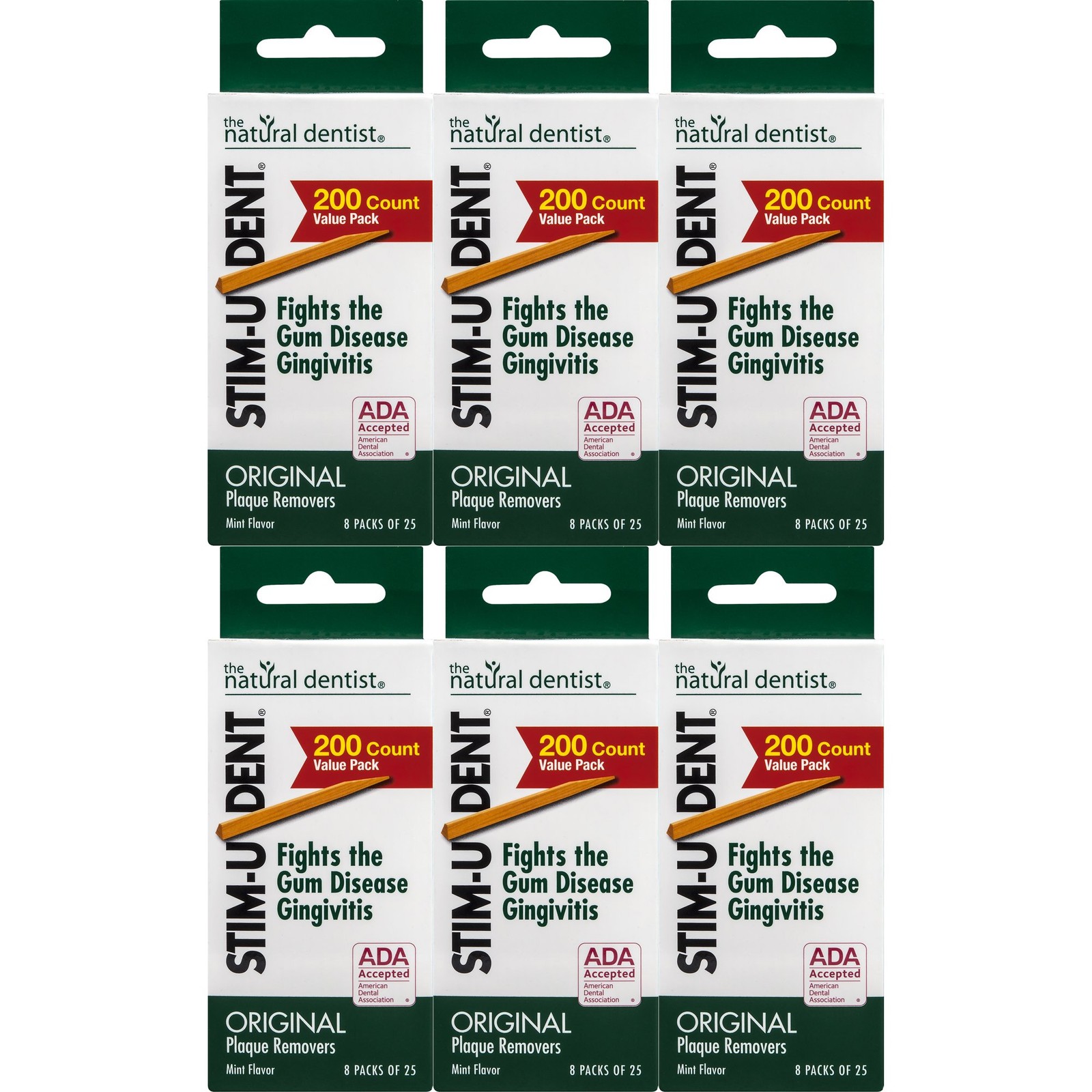 Stim-U Dent Original Mint Flavored Plaque Removers 200 Count Pack