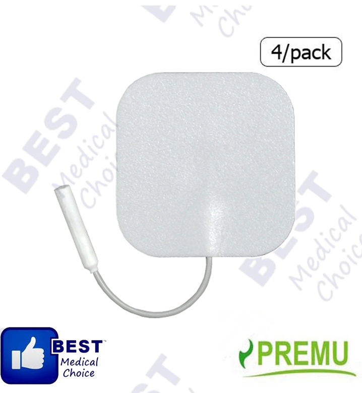 12 TOTAL RE-USABLE PADS 2″x2″ FOR TENS 7000, WHITE FOAM, WITH PREMIUM TYCO GEL