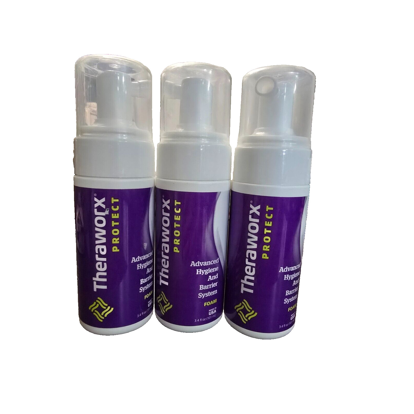 3 pack Theraworx Protect Advanced Hygiene And Barrier System Foam