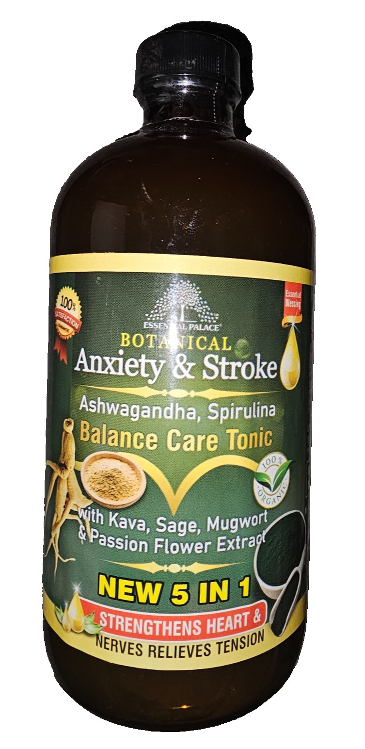 Essential Palace Botanical Balance Care Tonic Ashwagandha Spirulina 16 oz Herbal