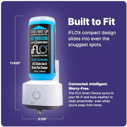 iFLO® Smart A/C Drain Line Cleaner and Drain Pan Cleaner Cartridge, Fast-Acti…