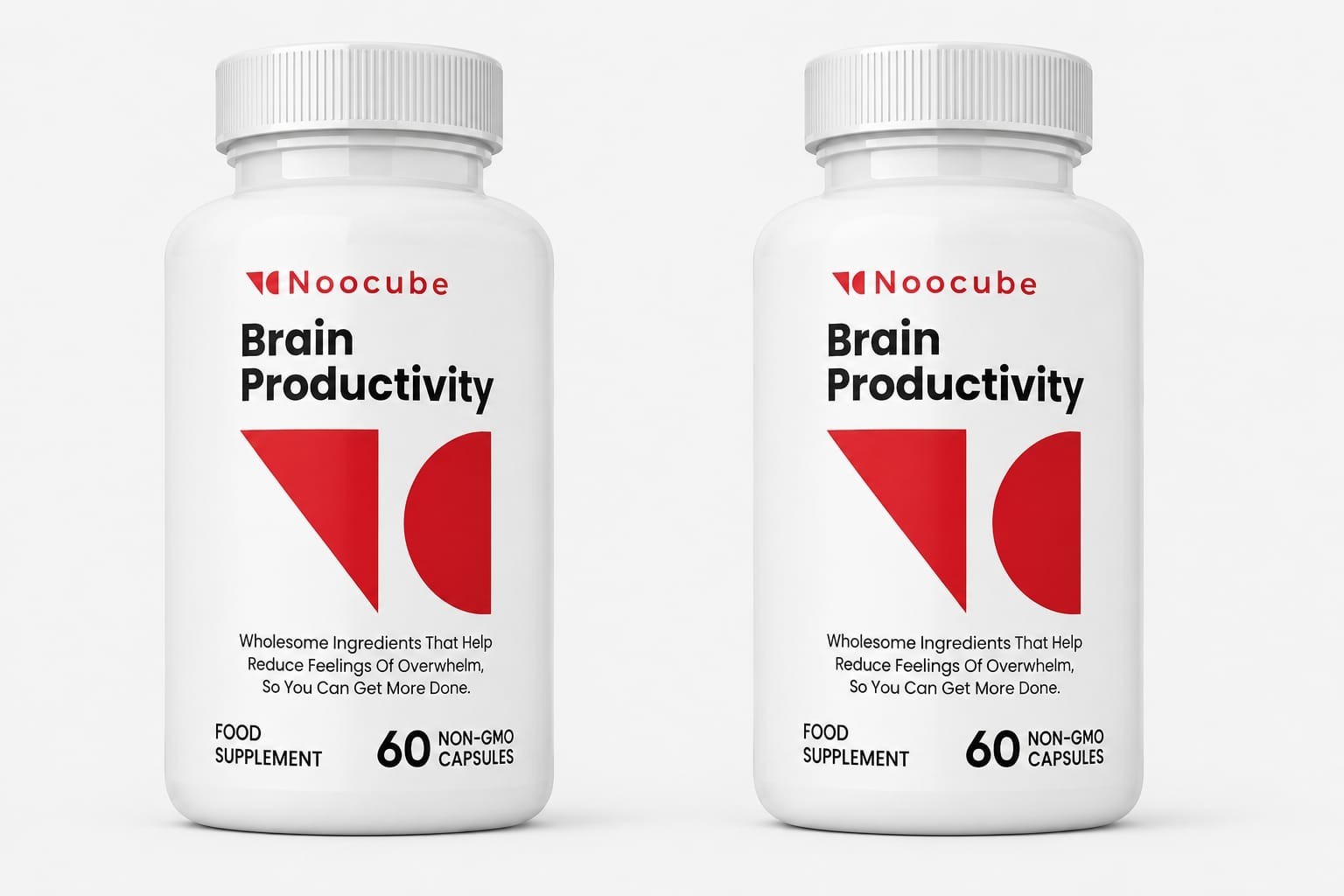 Noocube Brain Productivity Supplement Alpha GPC Bacopa B Vitamins 60 Caps 2 Pack