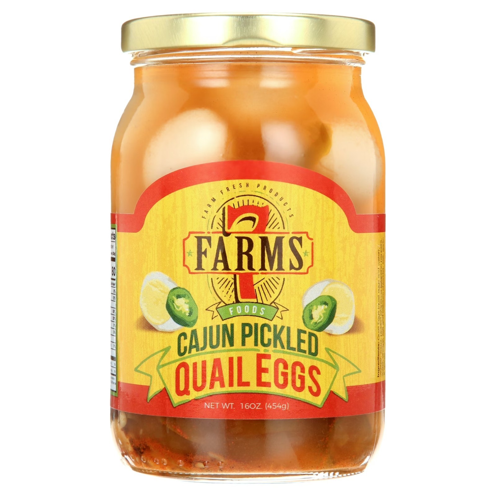 7 Farms Cajun Pickled Quail Eggs – Spicy, Gourmet Snack, Jar of 12-18 Eggs
