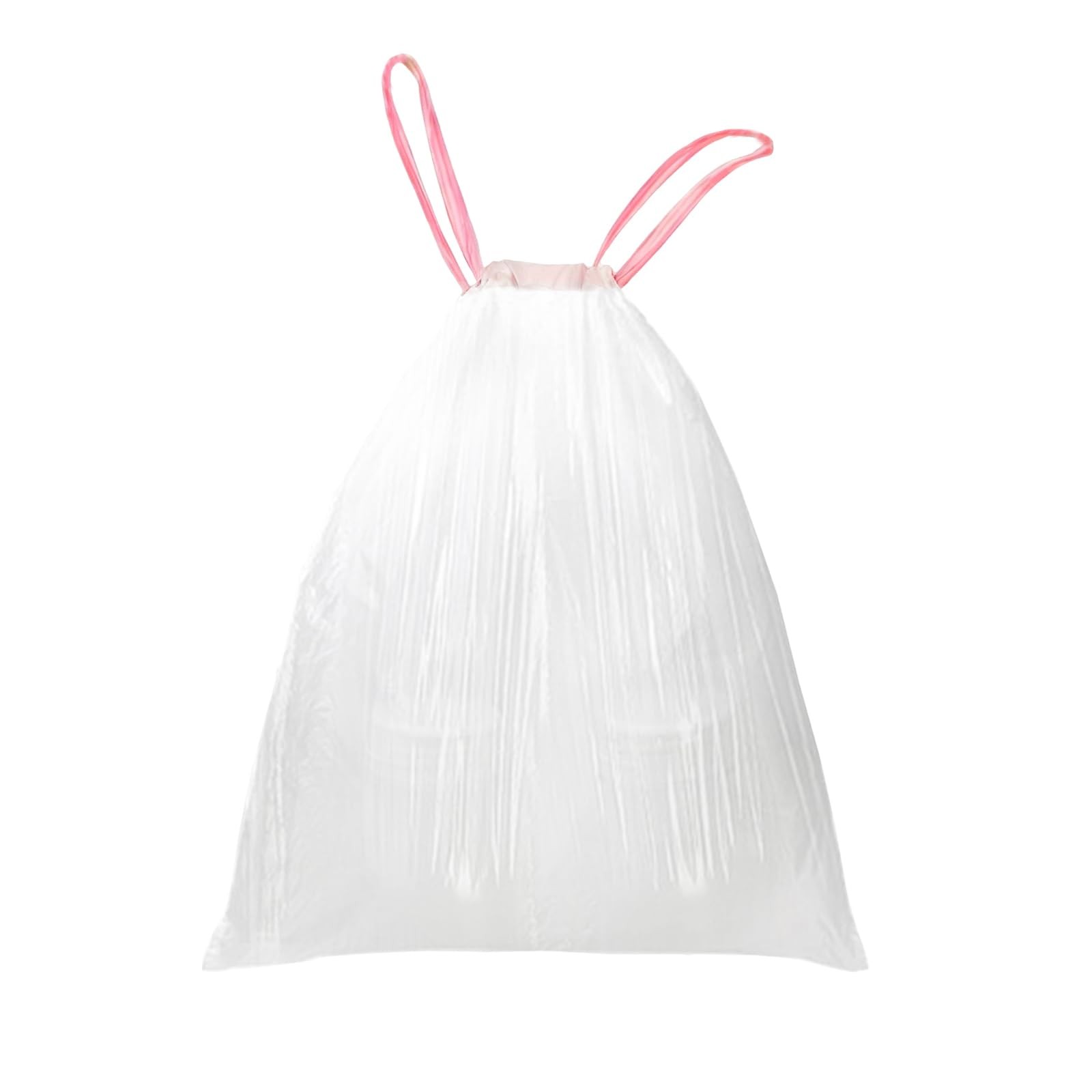 WAIKAS 8 Gallon Trash Bags Drawstring, Pack of 40 Count (Pack 1), White