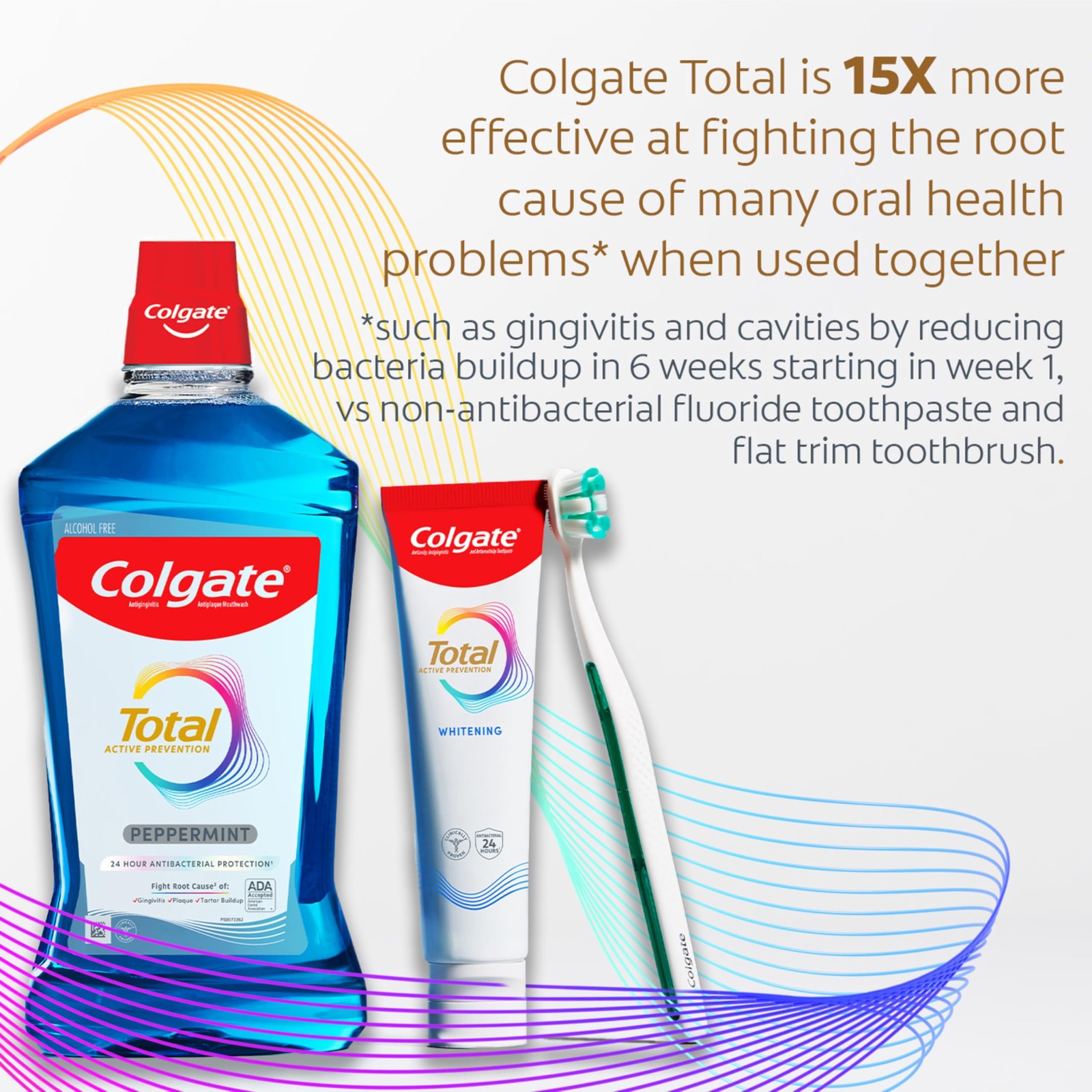 Toothbrush Colgate Total Foaming Clean Medium White 2 Pack