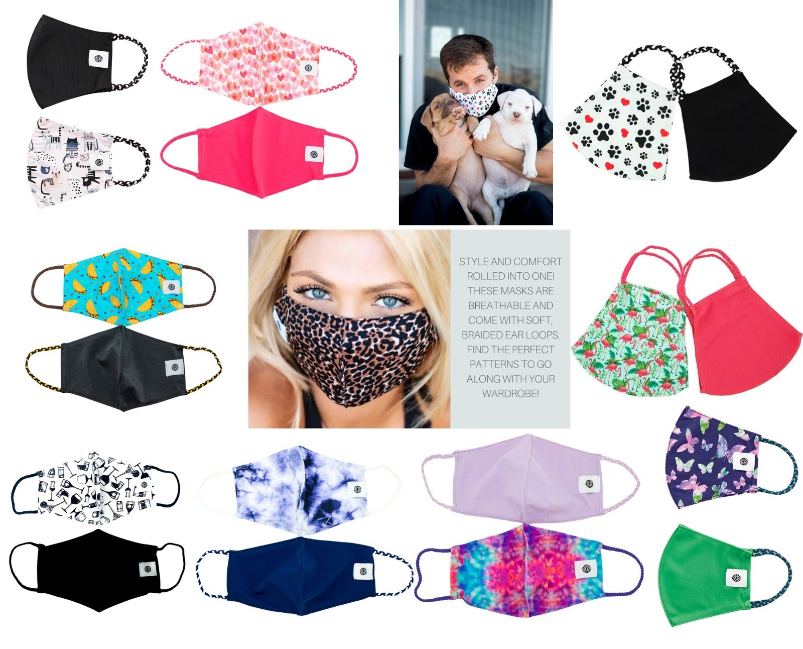 Pomchies Pom Mask Reusable/Washable Face Masks – 2 Masks per Set