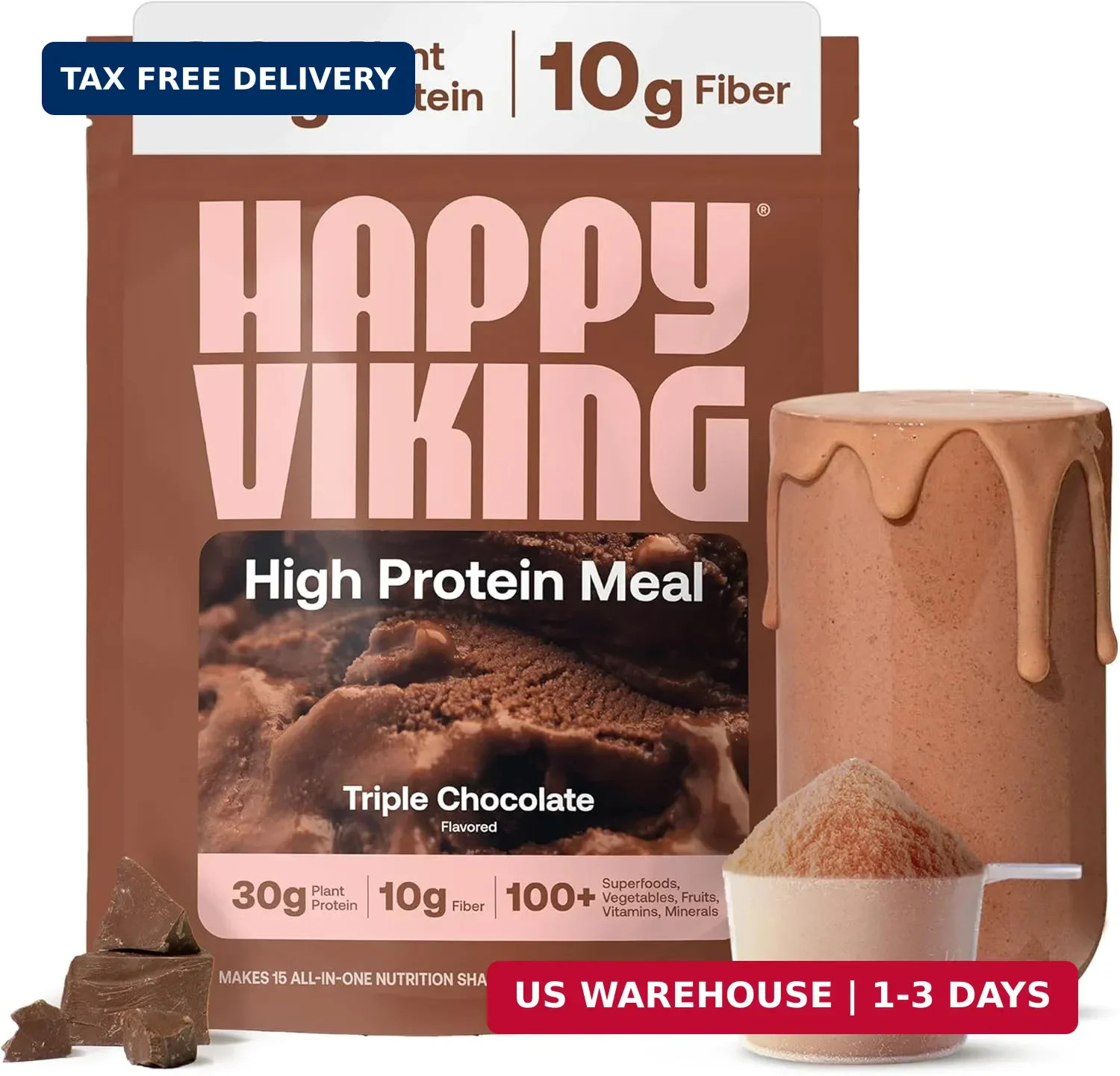 Protein Powder +100 Superfoods Chocolate Meal Replacement Shake, Created by Venu