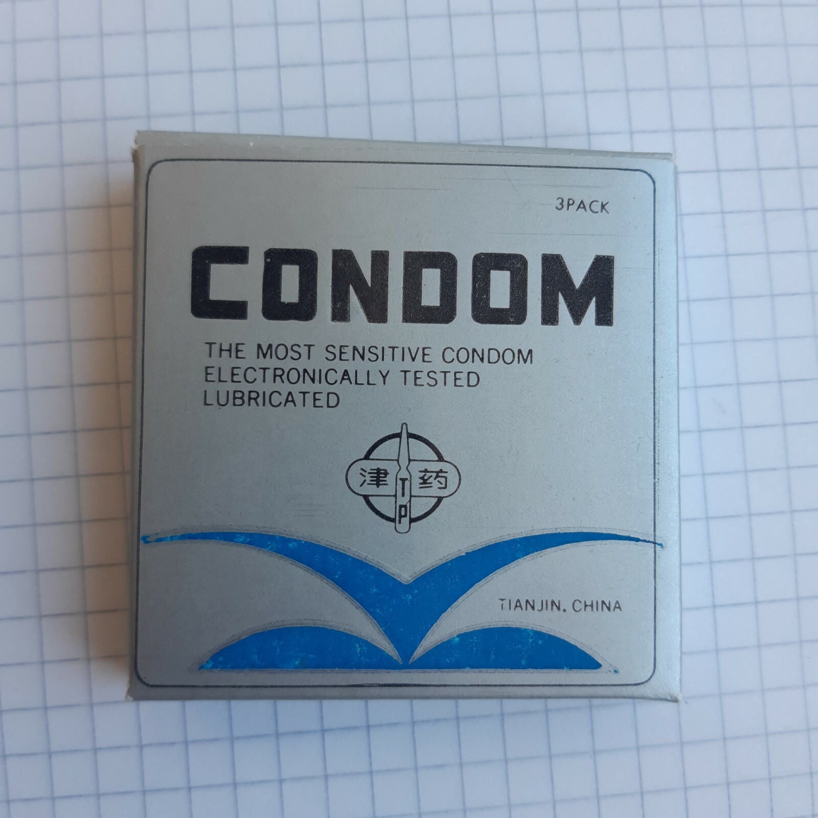 Original Vintage Chinese Condoms 1990s one pack of 3 pieces Retro Contraception