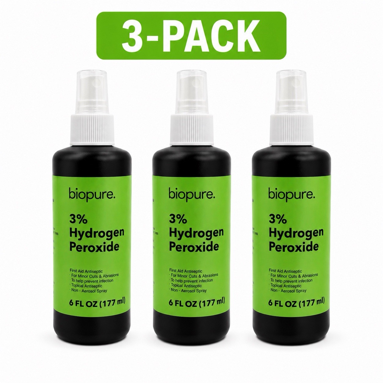 Biopure 3% Hydrogen Peroxide Spray 6 FL OZ Antiseptic for Minor Cuts & Abrasions
